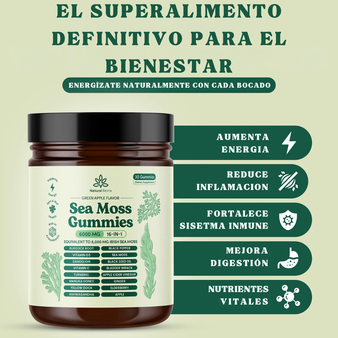Gomitas 16 en 1 Sea Moss | Inmunidad, Fuerza y Vitalidad Natural