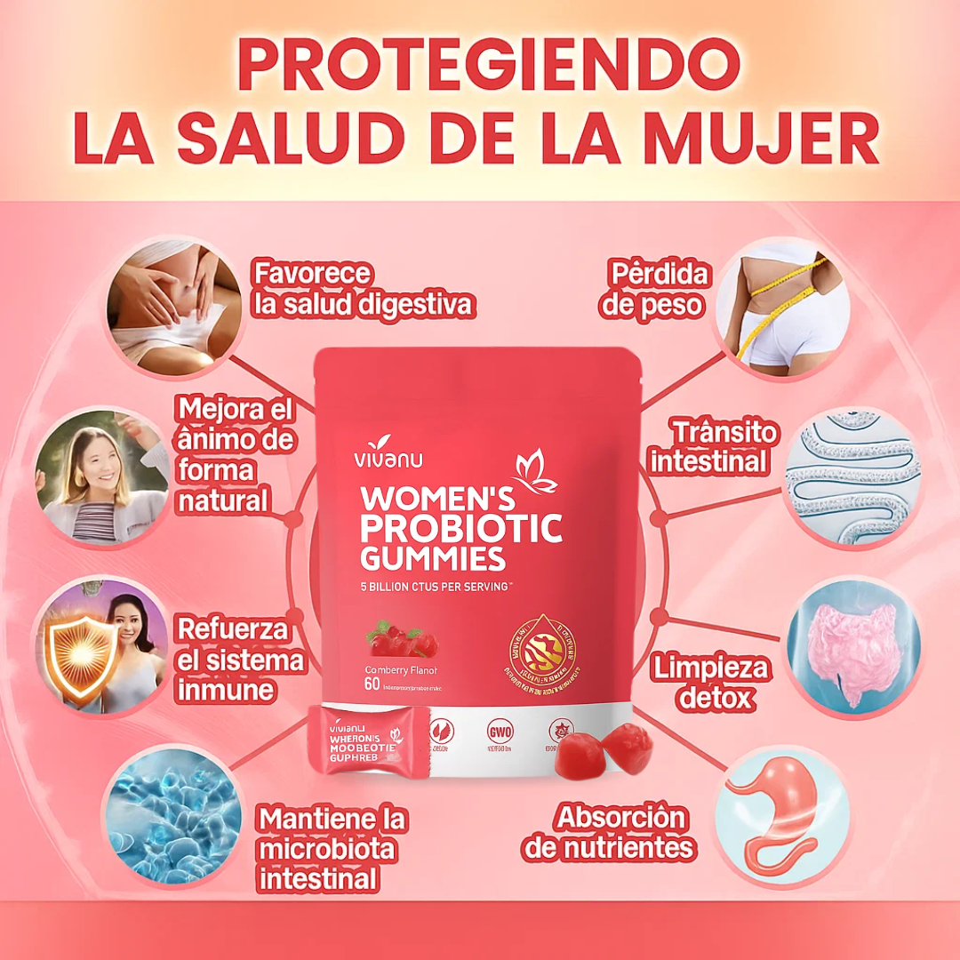 Gomitas probióticas de arándano | Equilibrio íntimo, bienestar total