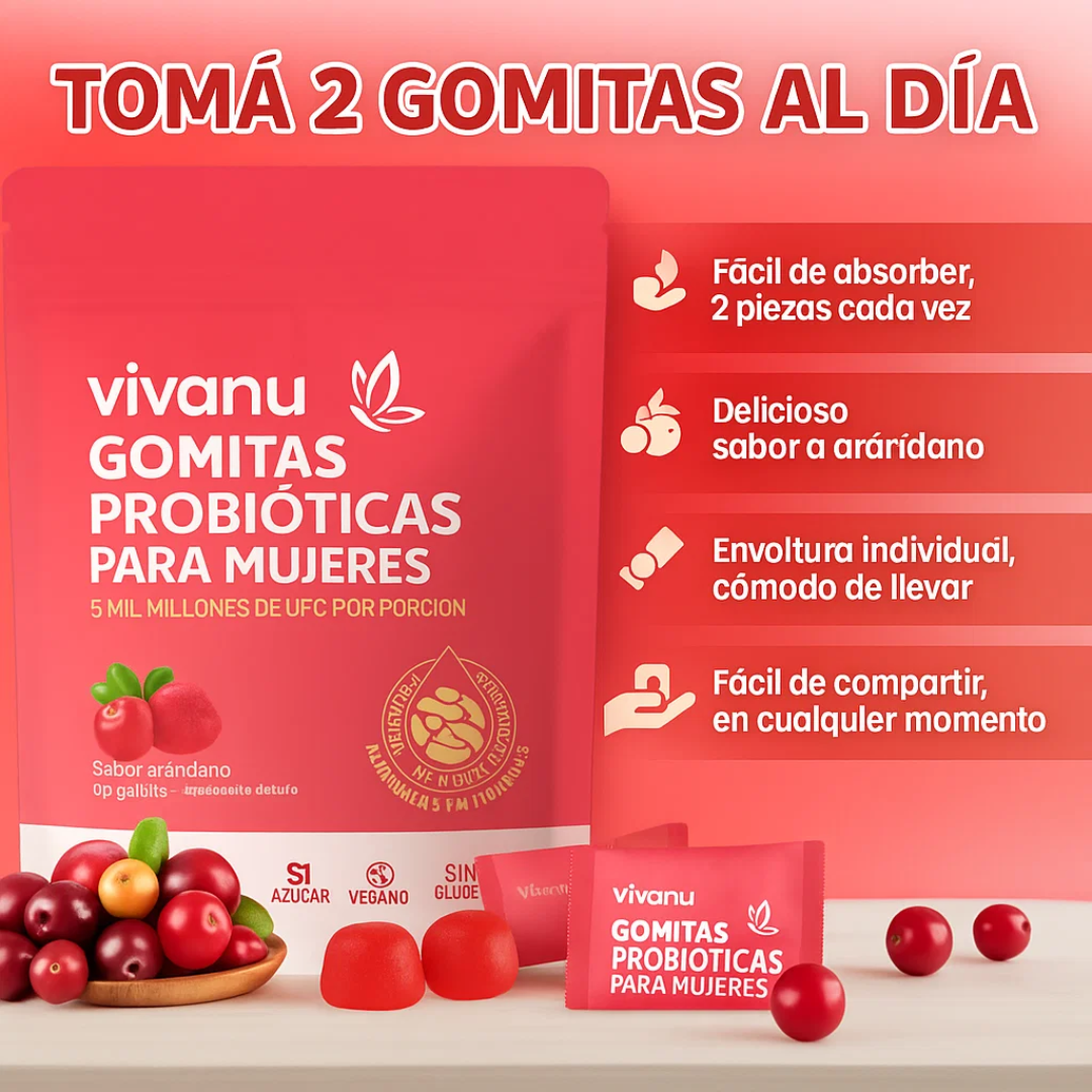Gomitas probióticas de arándano | Equilibrio íntimo, bienestar total